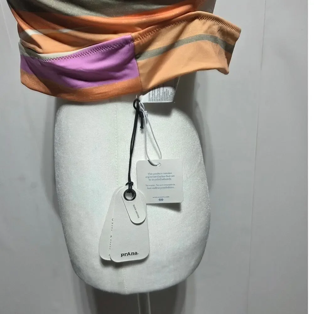 Prana NWT Multicolored Striped Swim Top Size Large